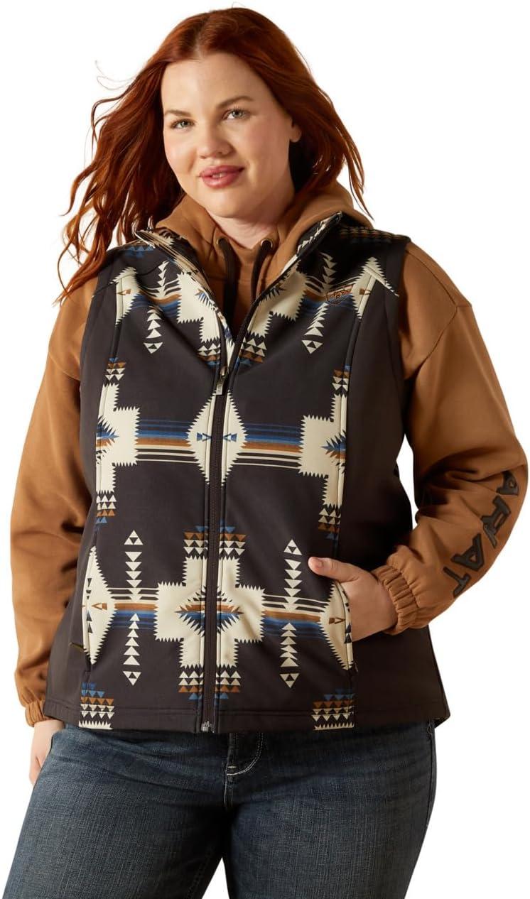 imageARIAT womens Ariat Logo Softshell Print VestThornstone Print