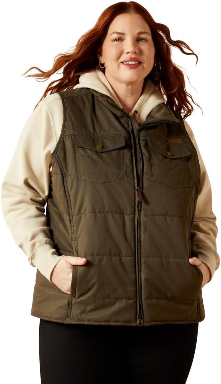 imageARIAT womens Grizzly Quilted VestEarth