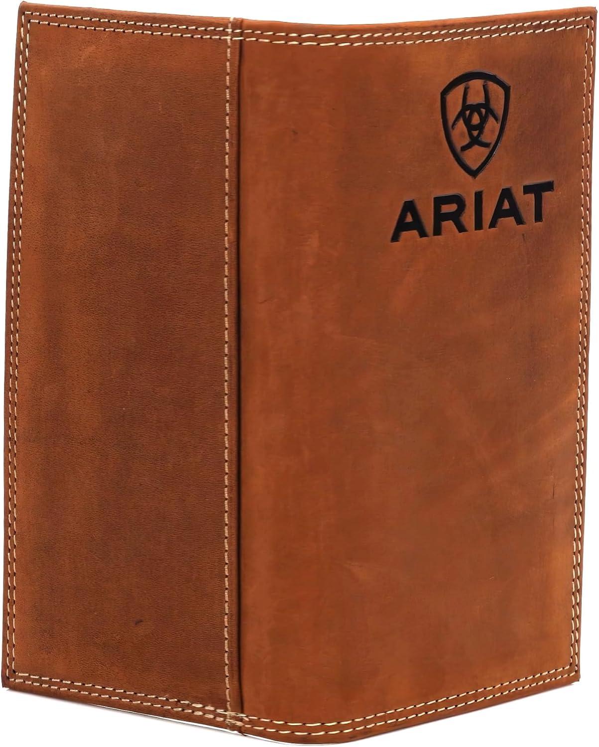 imageAriat Rodeo Wallet Emboss Shield ampamp Script Medium Brown Leather One Size