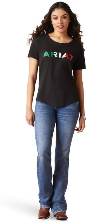 imageAriat Womens Ariat Denim Label TShirtBlackViva Mexico