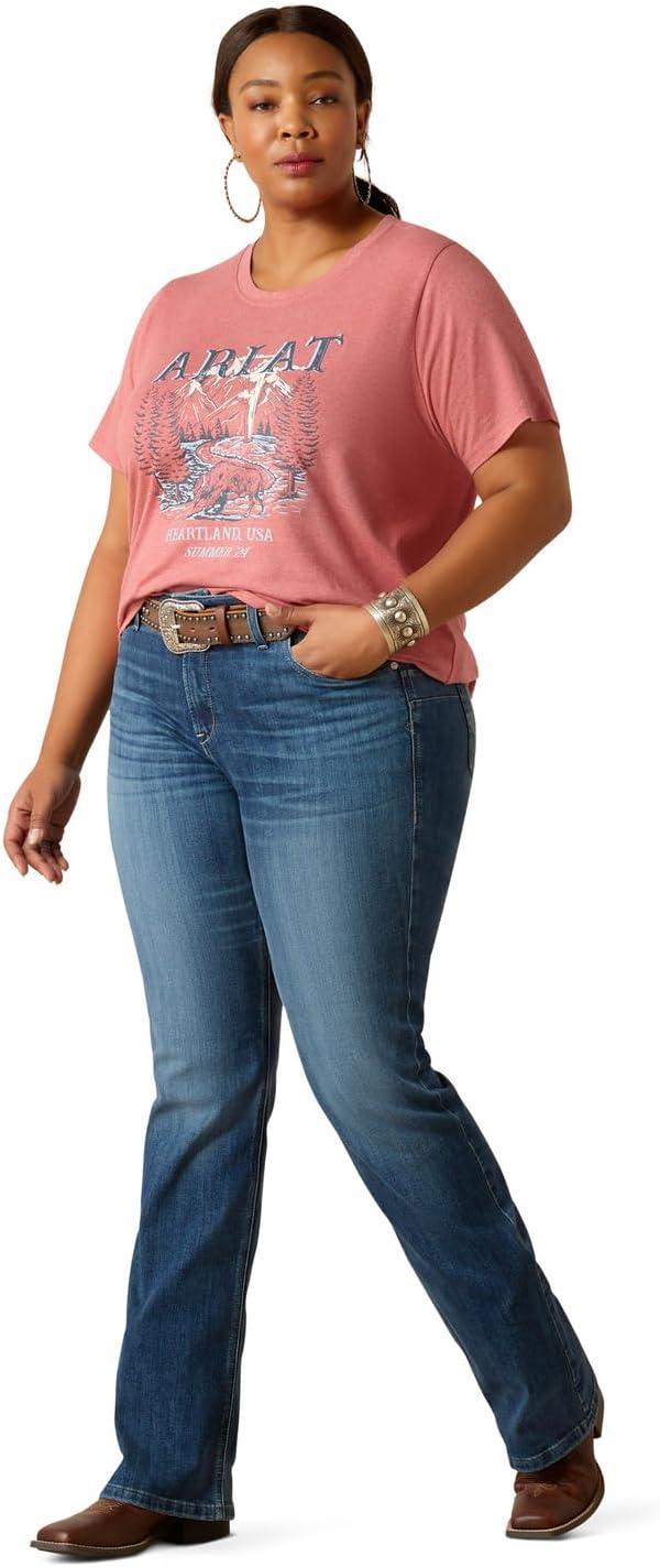 imageAriat Womens Ariat Denim Label TShirtGarnet Heather