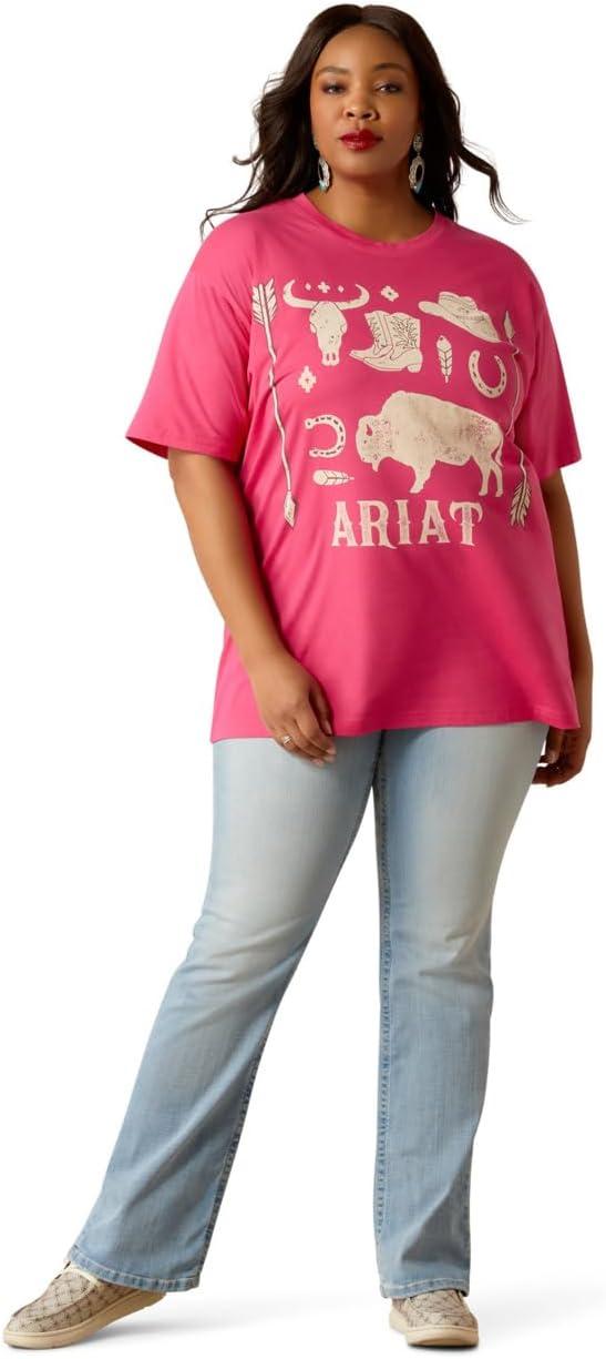 imageAriat Womens Ariat Denim Label TShirtGarnet HeatherSouvenir