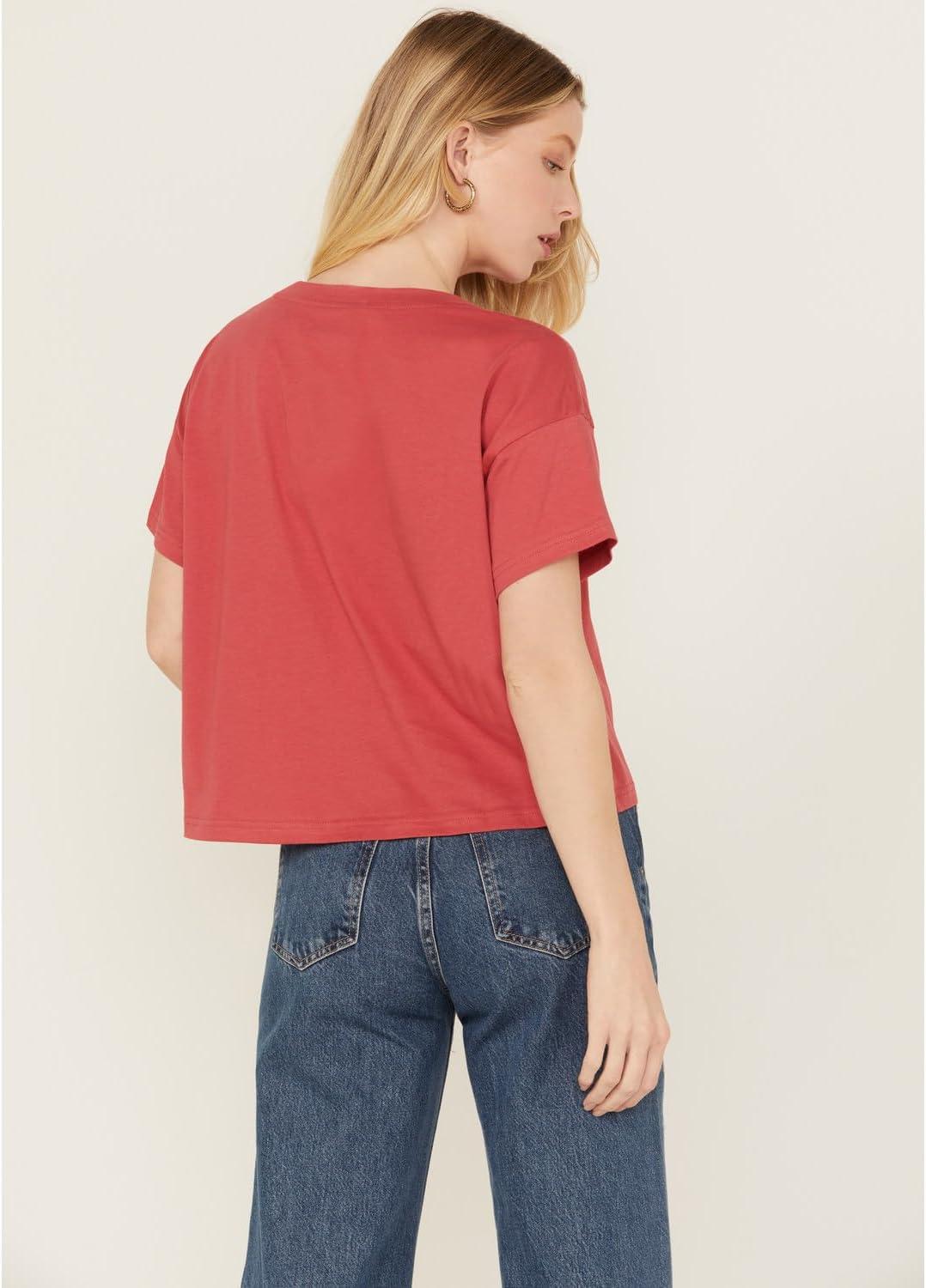 imageAriat Womens Ariat Denim Label TShirtGarnet Rose