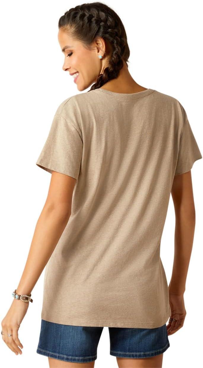 imageAriat Womens Ariat Denim Label TShirtOatmeal HeatherAriat Cow Cover