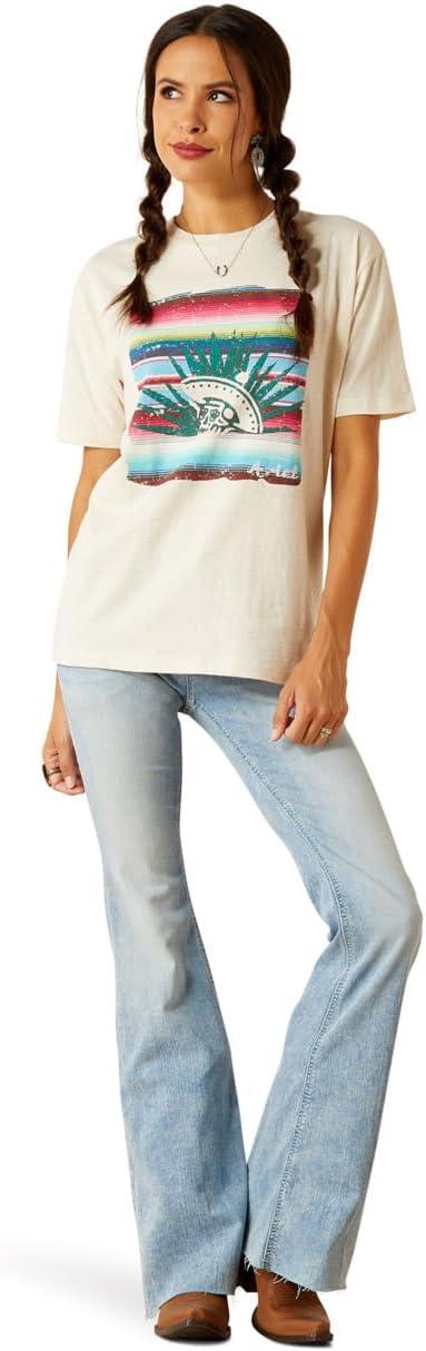 imageAriat Womens Ariat Denim Label TShirtOatmeal HeatherLola