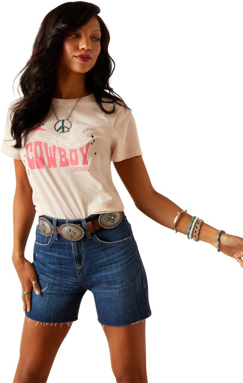 imageAriat Womens Ariat Denim Label TShirtPink Heather