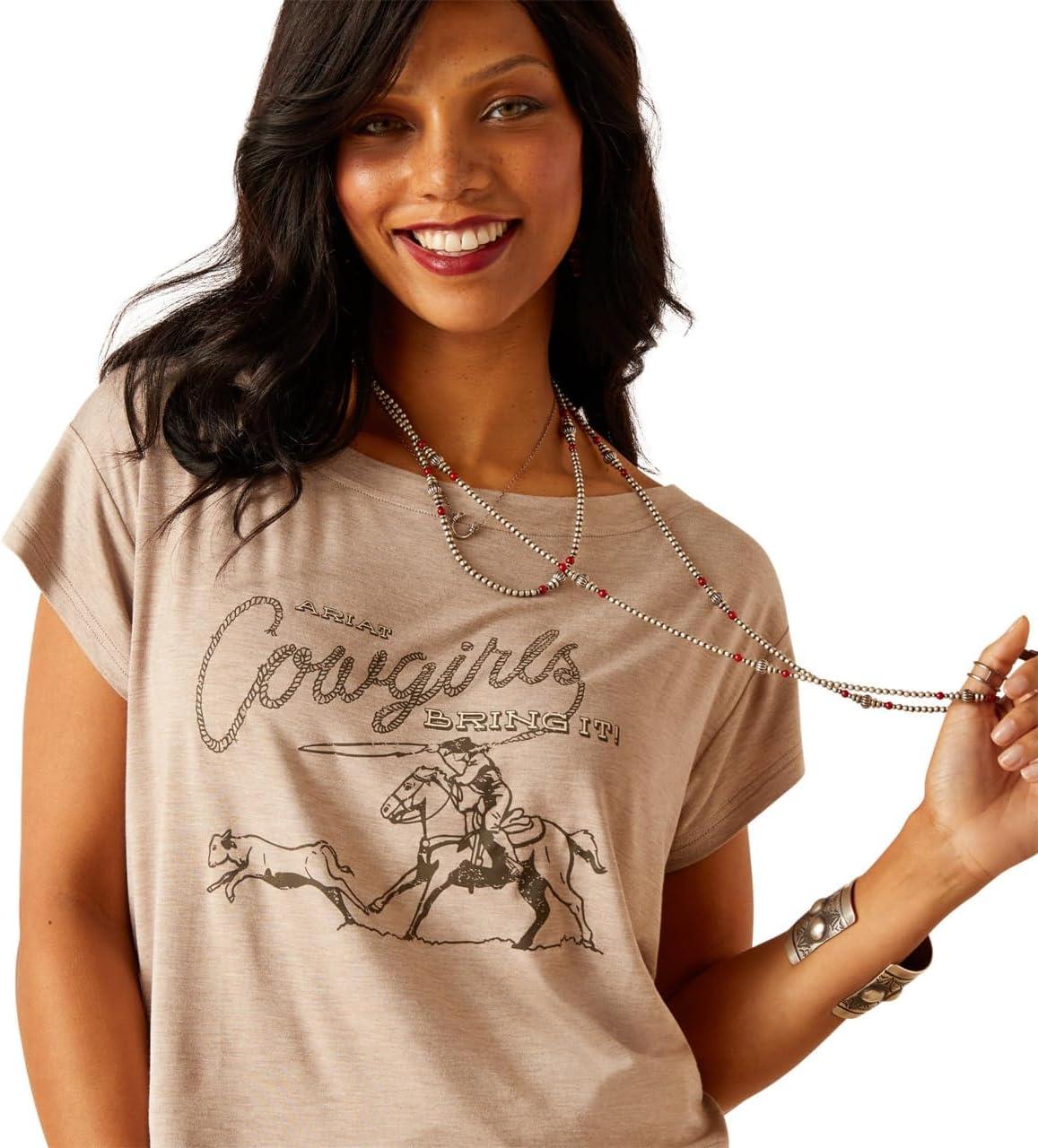 imageAriat Womens Ariat Denim Label TShirtSavannah HeatherCowgirls