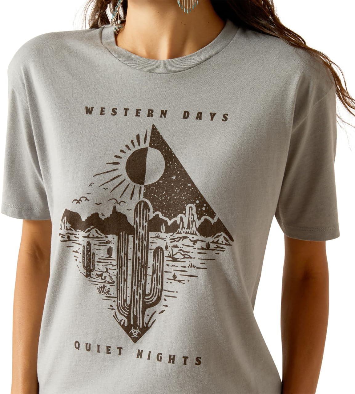 imageAriat Womens Ariat Denim Label TShirtStone HeatherAriat Day and Night