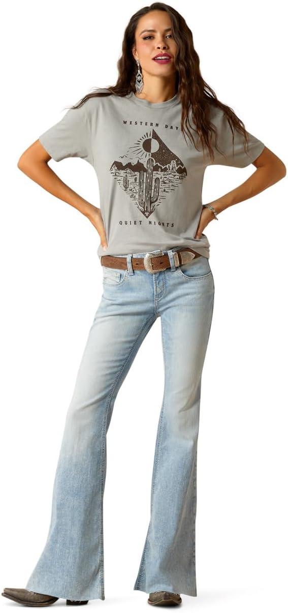 imageAriat Womens Ariat Denim Label TShirtStone HeatherAriat Day and Night
