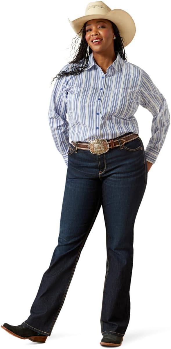 imageAriat Womens Kirby Stretch ShirtCobalt Stripe