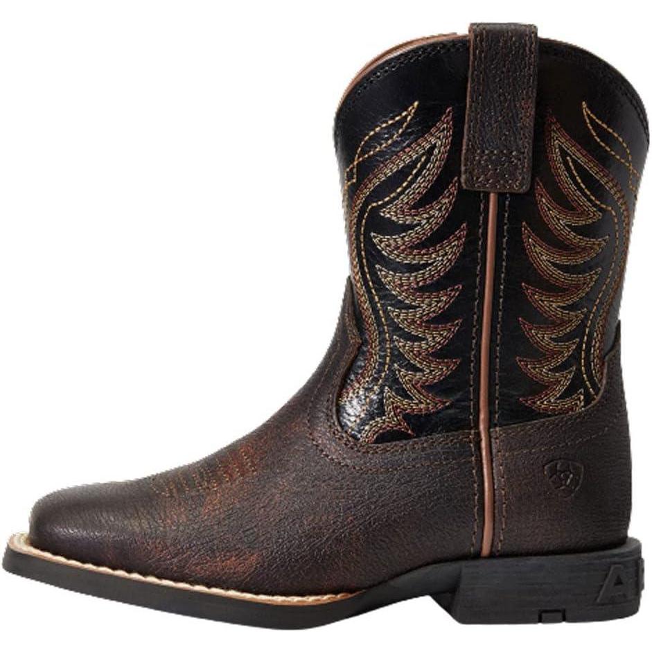 imageARIAT Amos Western Boot ToddlerHand Stained Red  BrownBlack