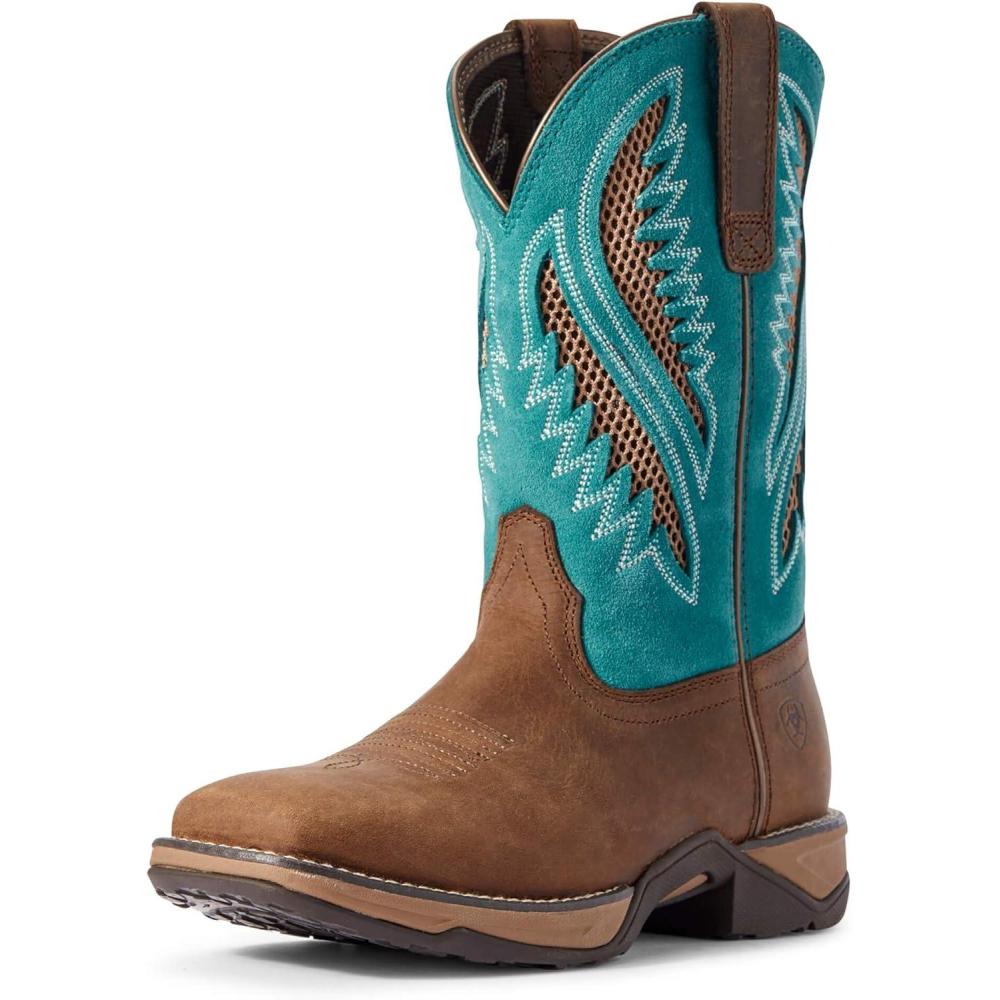 imageARIAT Anthem Womens BootChocolate ChipTurquoise