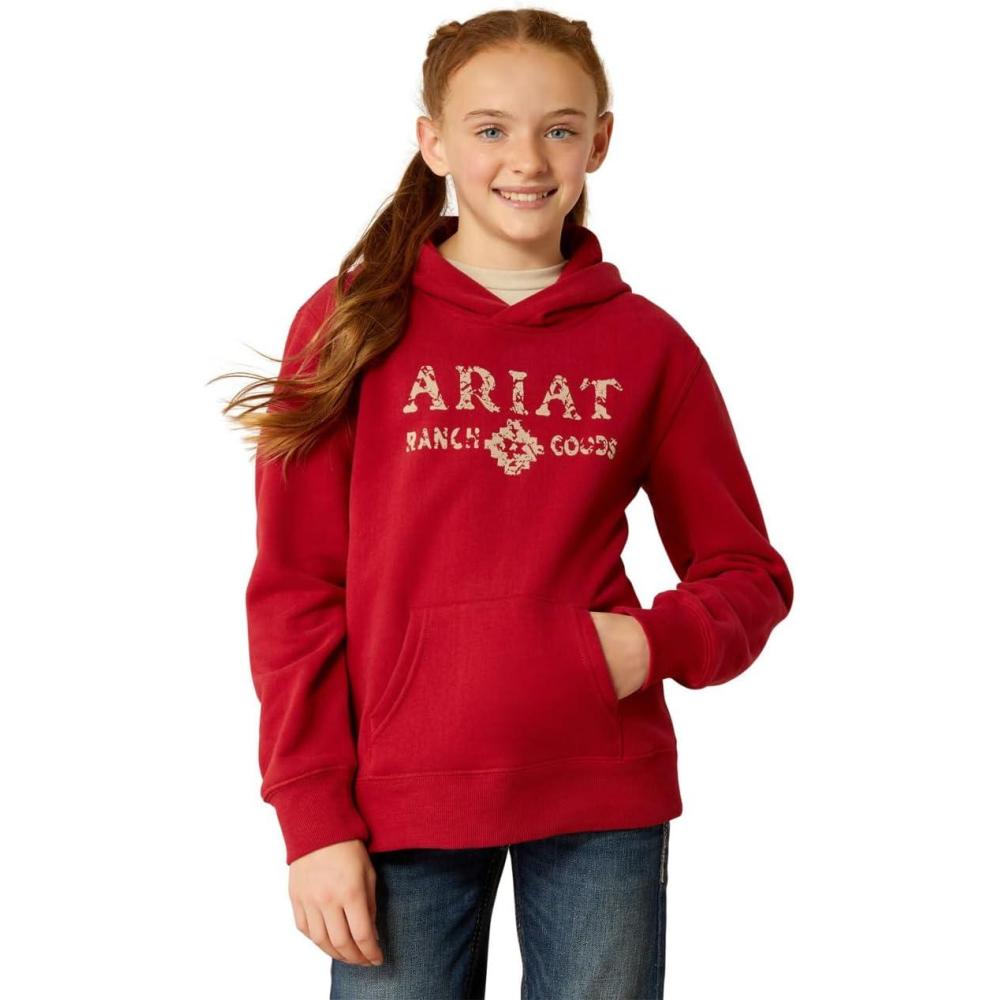 imageARIAT Girls Ranch Goods HoodieRio Red