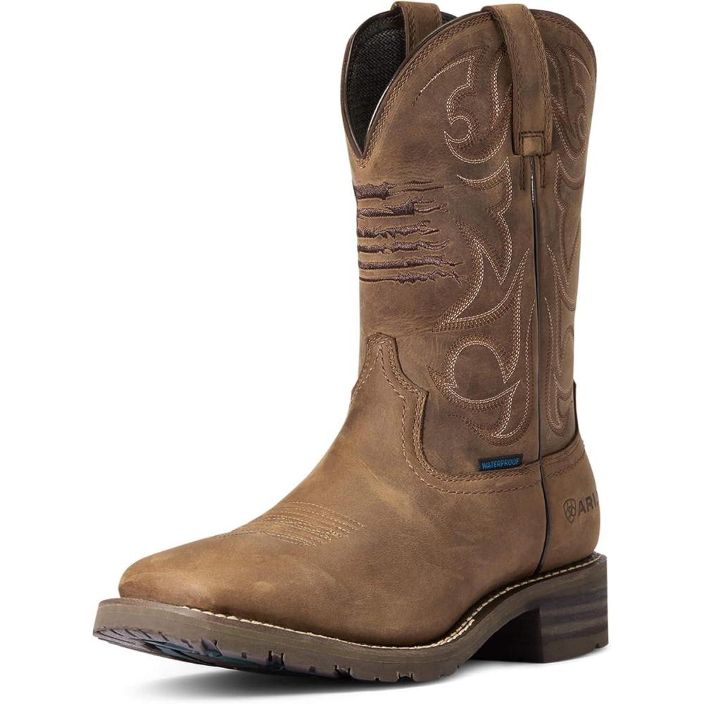 imageARIAT Hybrid Patriot H2O Mens BootDistressed Brown