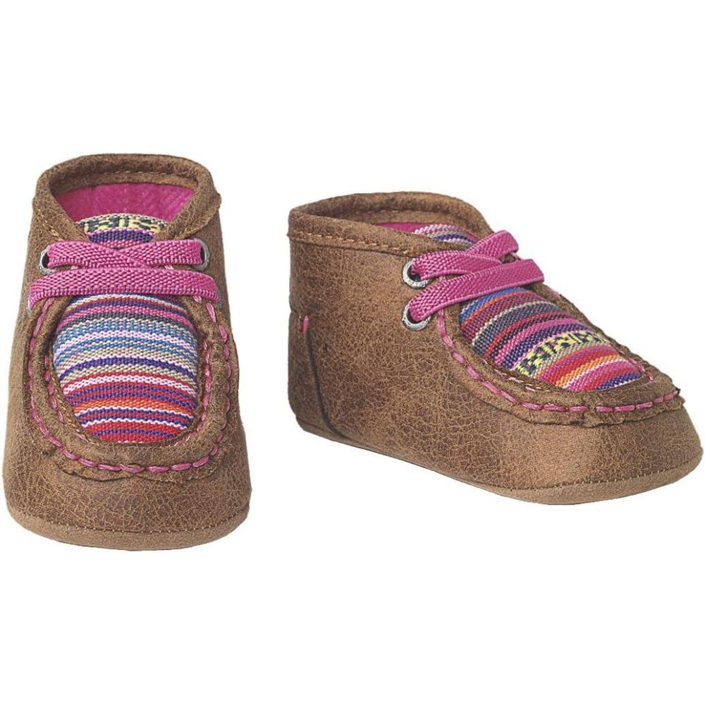 imageARIAT Lil Stompers Infant Girls Casual ShoesBrownPink Serape Aurora