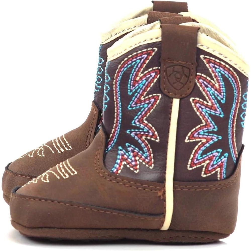 imageARIAT Lil Stompers Infant Unisex Western BootsPurpleBrown Briar