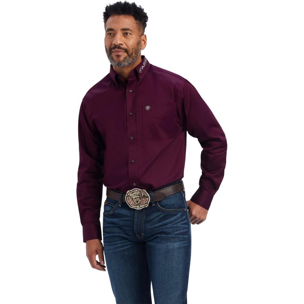 imageARIAT Male Team Logo Twill Classic Fit Shirt Sea Scape USA 3XLargeBeetSerape