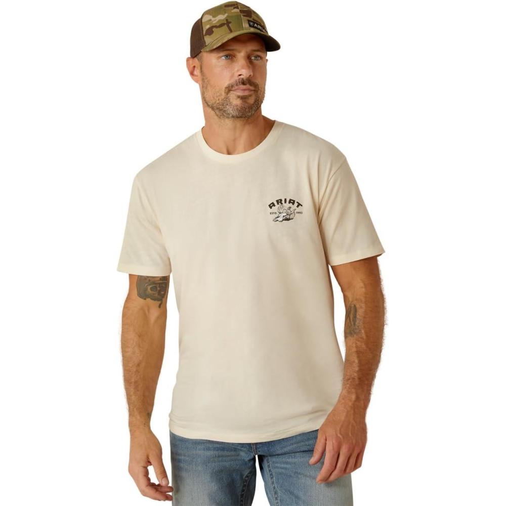 imageARIAT Mens Buckaroo TShirt BuckhornCharcoal HeatherSol Arch