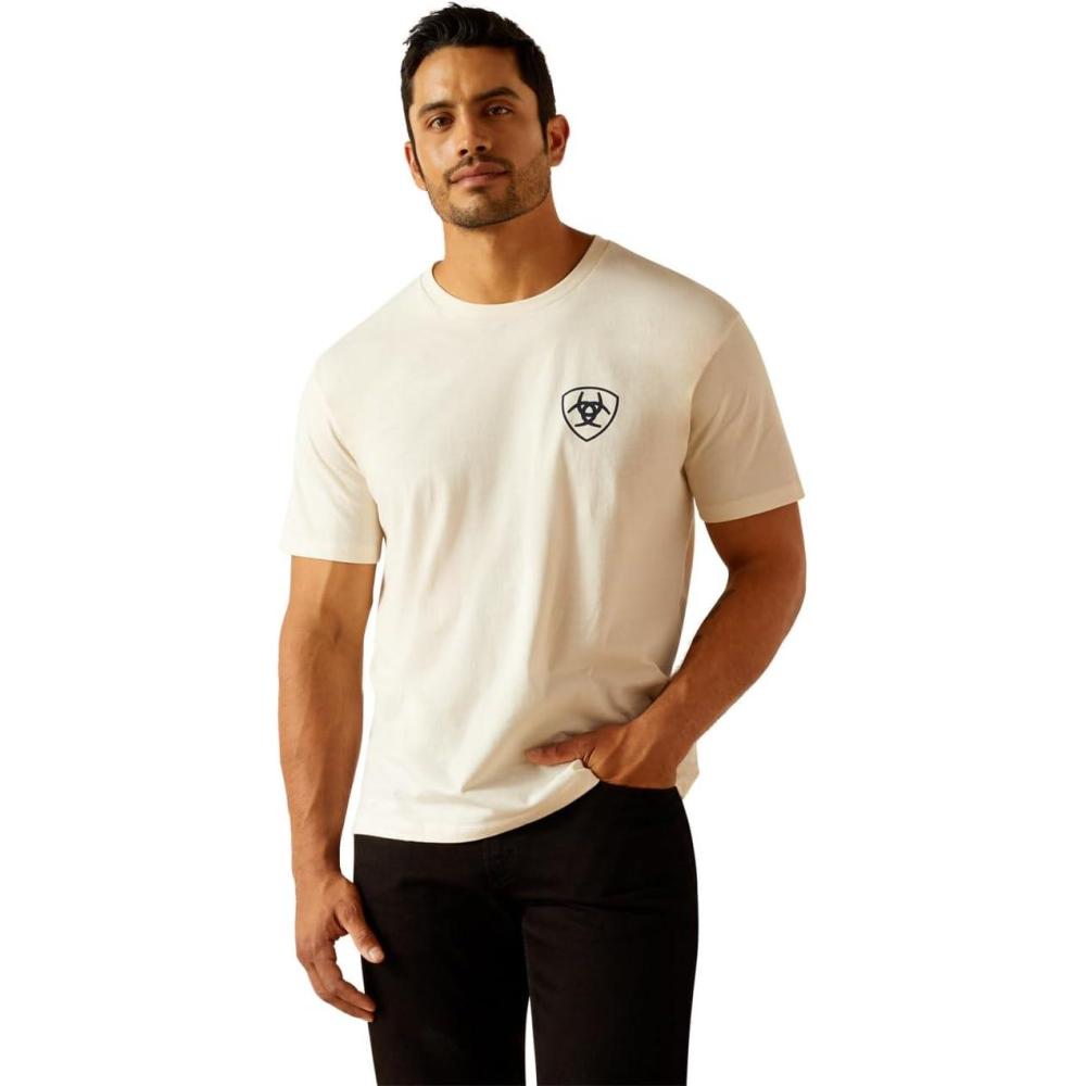 imageARIAT Mens Buckaroo TShirt BuckhornOff WhiteSedona Peaks