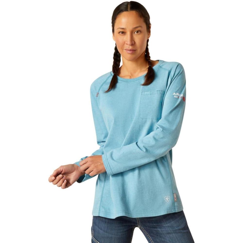 imageARIAT Mens Fr Air Crew TShirtNorse Blue Space Dye