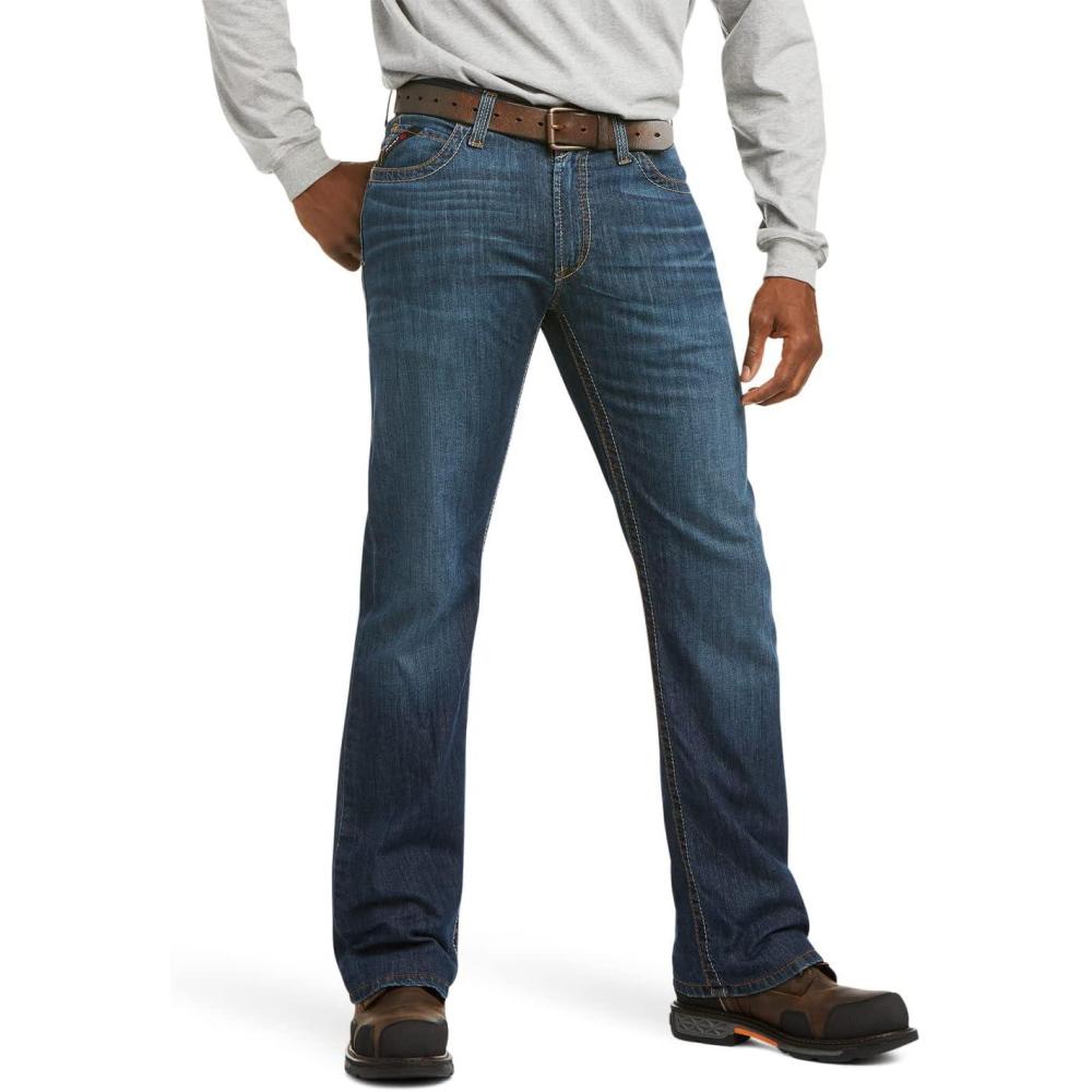imageARIAT Mens Fr M4 Relaxed Stretch Duralight Workhorse Stackable Straight Leg JeanAirway