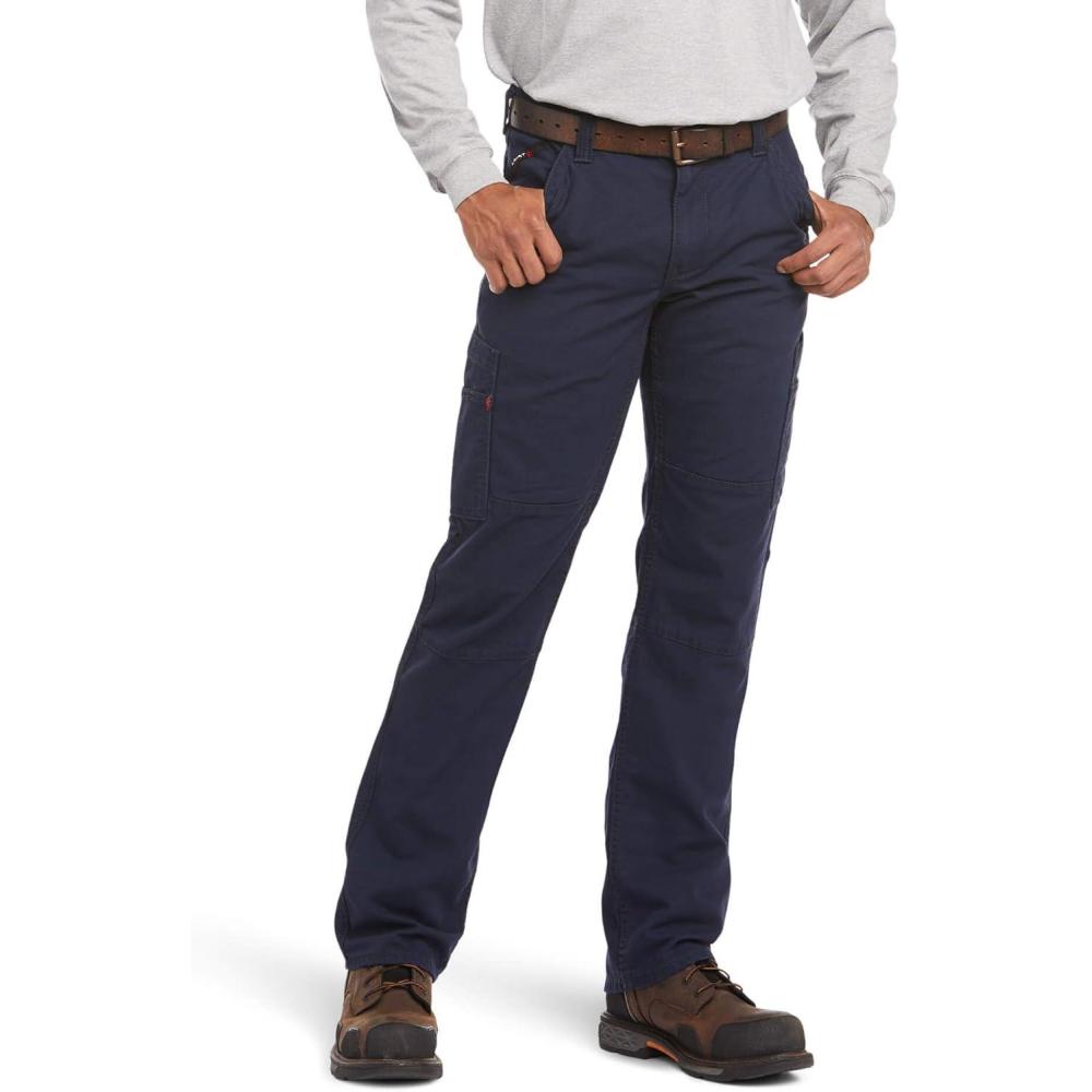 imageARIAT Mens Fr M5 Straight Stretch Duralight Canvas Stackable Straight Leg PantNavy