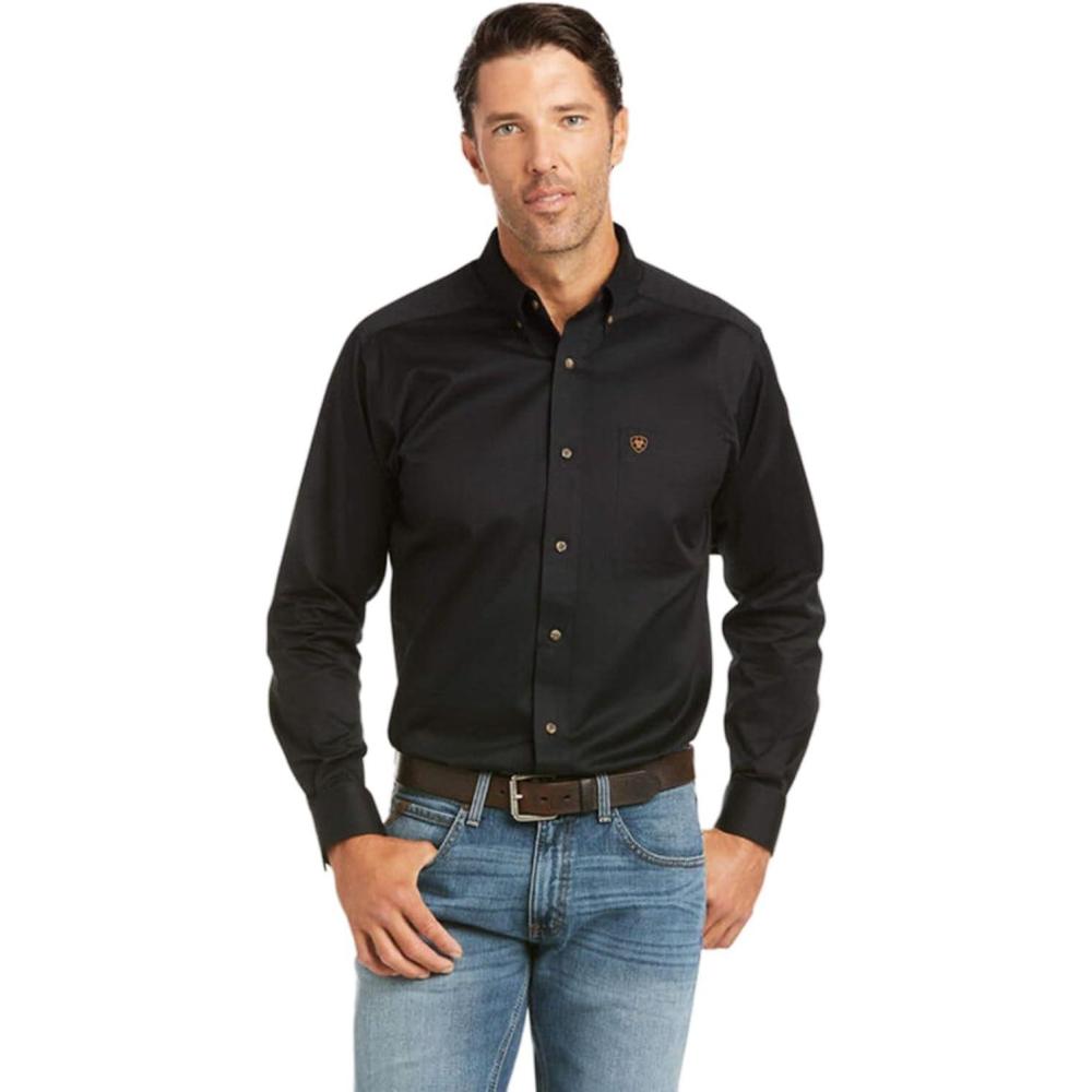 imageARIAT Mens Khaki Solid Fitted ShirtBlack