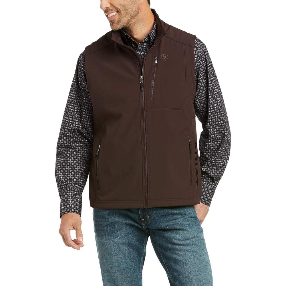 imageARIAT Mens Logo 20 Patriot Softshell VestCoffee Bean