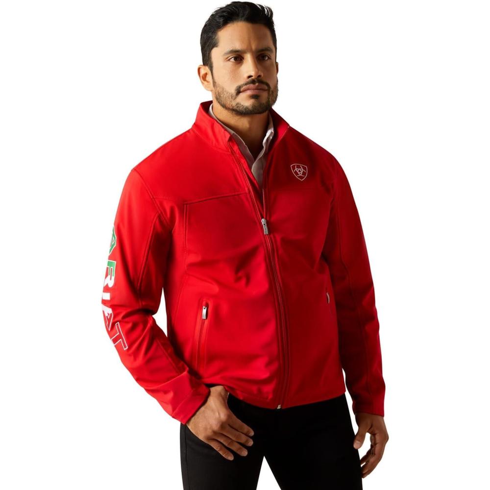 imageARIAT Mens New Team Softshell Mexico Water Resistant JacketRed