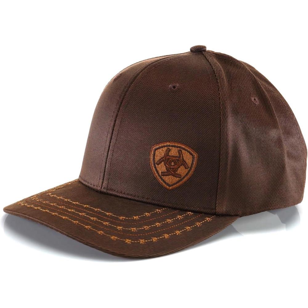 imageARIAT Mens Oilskin Corner Logo Cap Brown One Size
