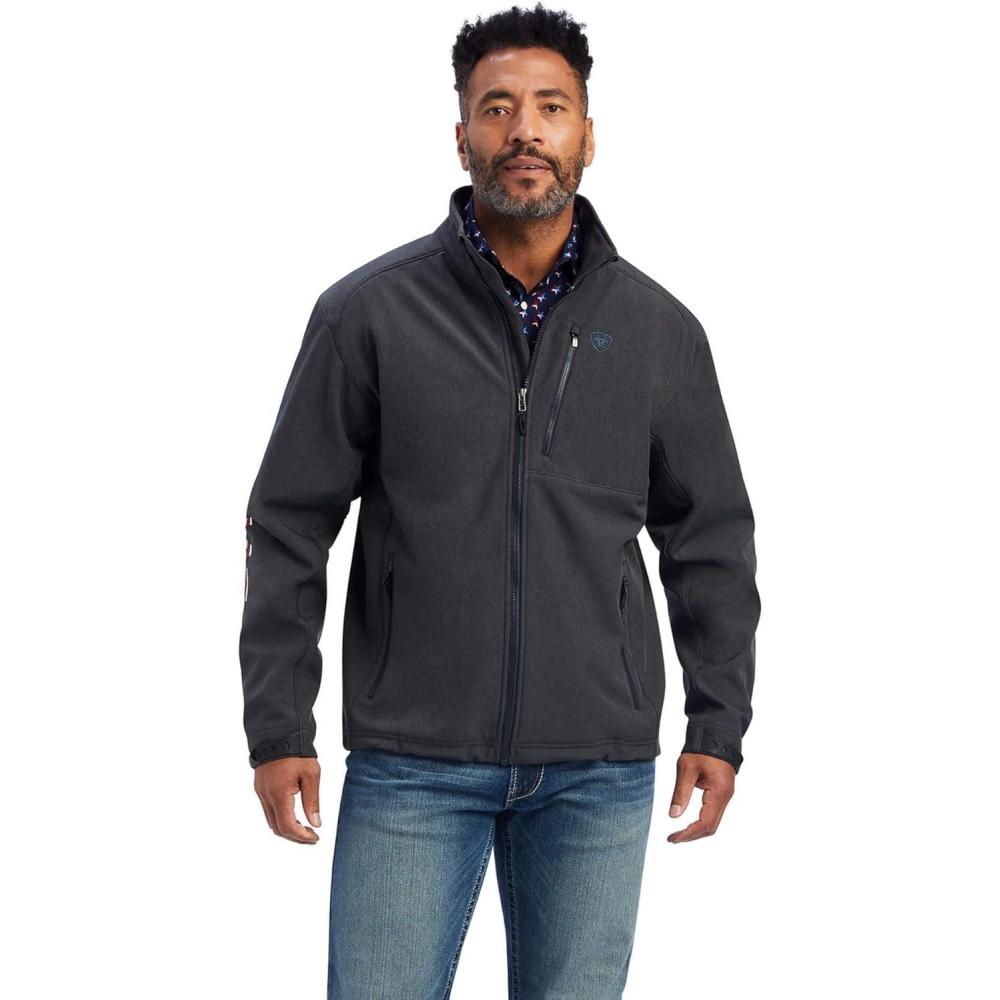 imageARIAT Mens Patriot Water Resistant Softshell Jacket CharcoalCharcoal