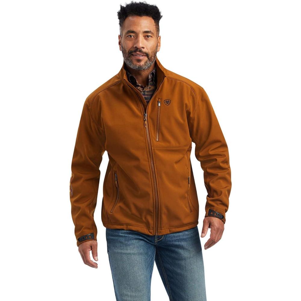 imageARIAT Mens Patriot Water Resistant Softshell Jacket CharcoalChestnut