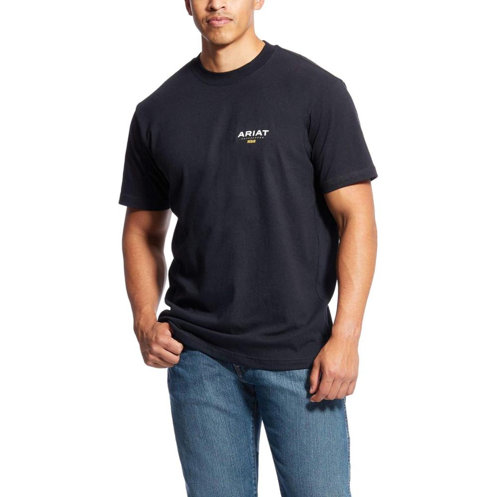 imageARIAT Mens Rebar Cotton Strong Logo TShirtBlack