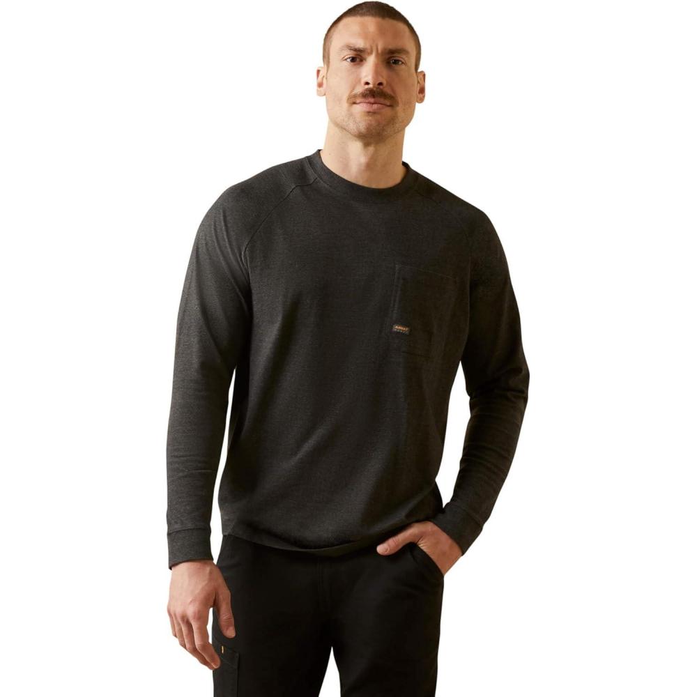 imageARIAT Mens Rebar Cotton Strong TShirtCharcoal Heather