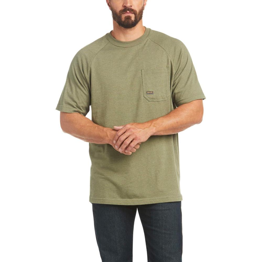 imageARIAT Mens Rebar Cotton Strong TShirtSage Heather