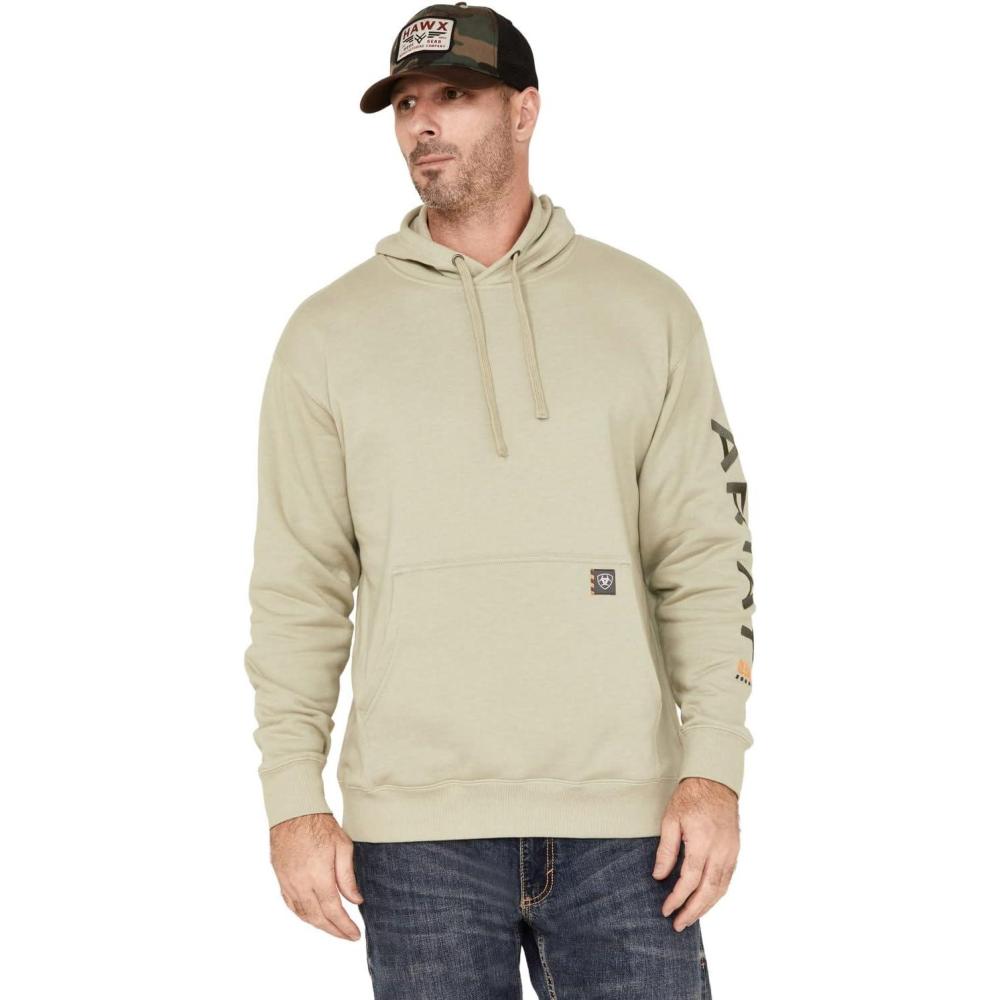 imageARIAT Mens Rebar Graphic HoodieDesert Sage Heather Beetle