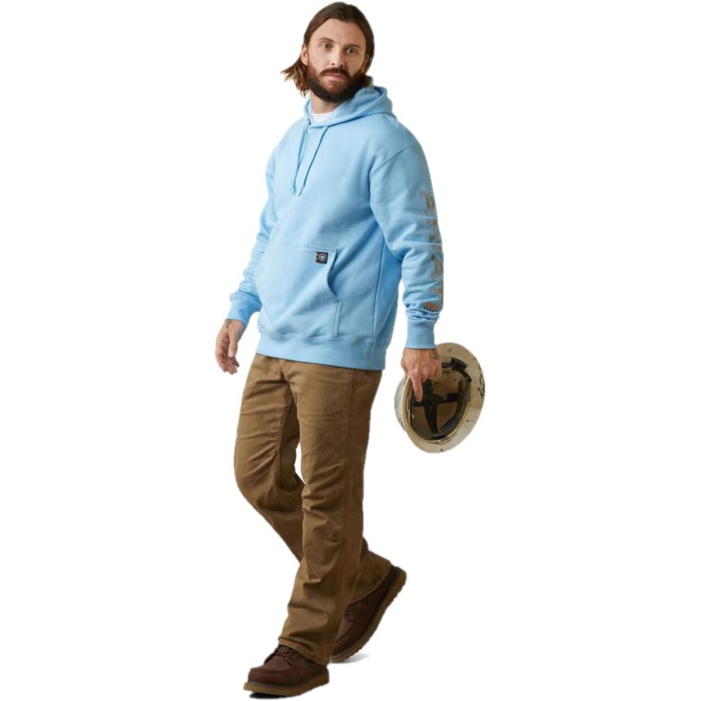 imageARIAT Mens Rebar Graphic HoodieDutch Canal Heather Alloy