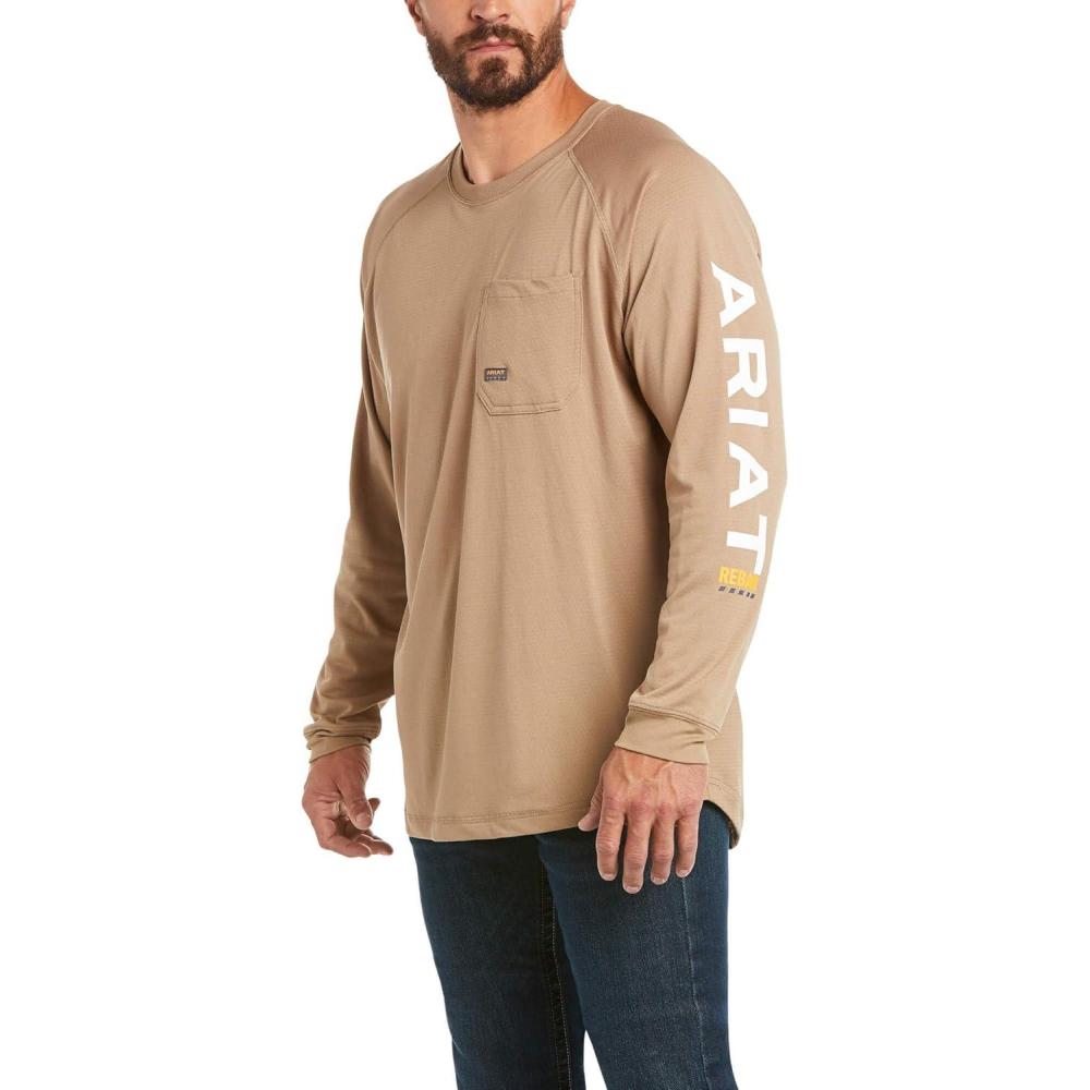 imageARIAT Mens Rebar Heat Fighter Long Sleeve TShirtKhaki