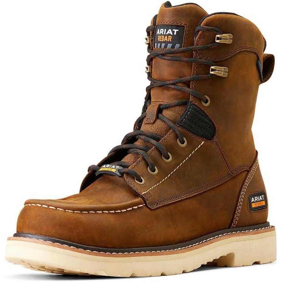 imageARIAT Mens Rebar Lift Chukka Composite Toe Work Boot IndustrialDistressed Brown