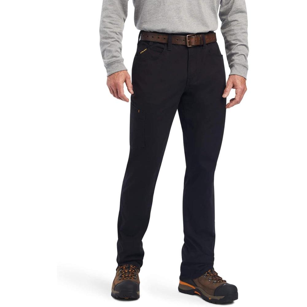 imageARIAT Mens Rebar M4 Relaxed Durastretch Made Tough Stackable Straight Leg PantBlack