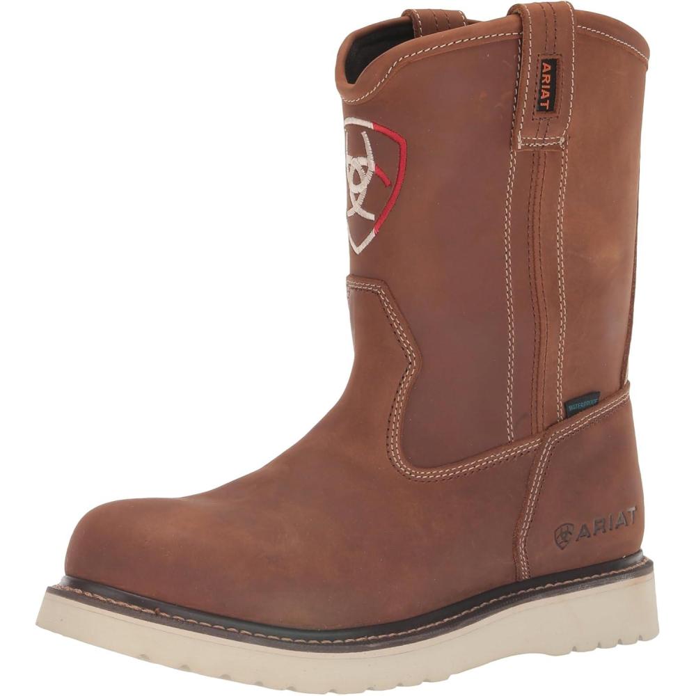 imageARIAT Mens Rebar Wedge Orgullo Mexicano Waterproof Work Boot WesternAged Honey