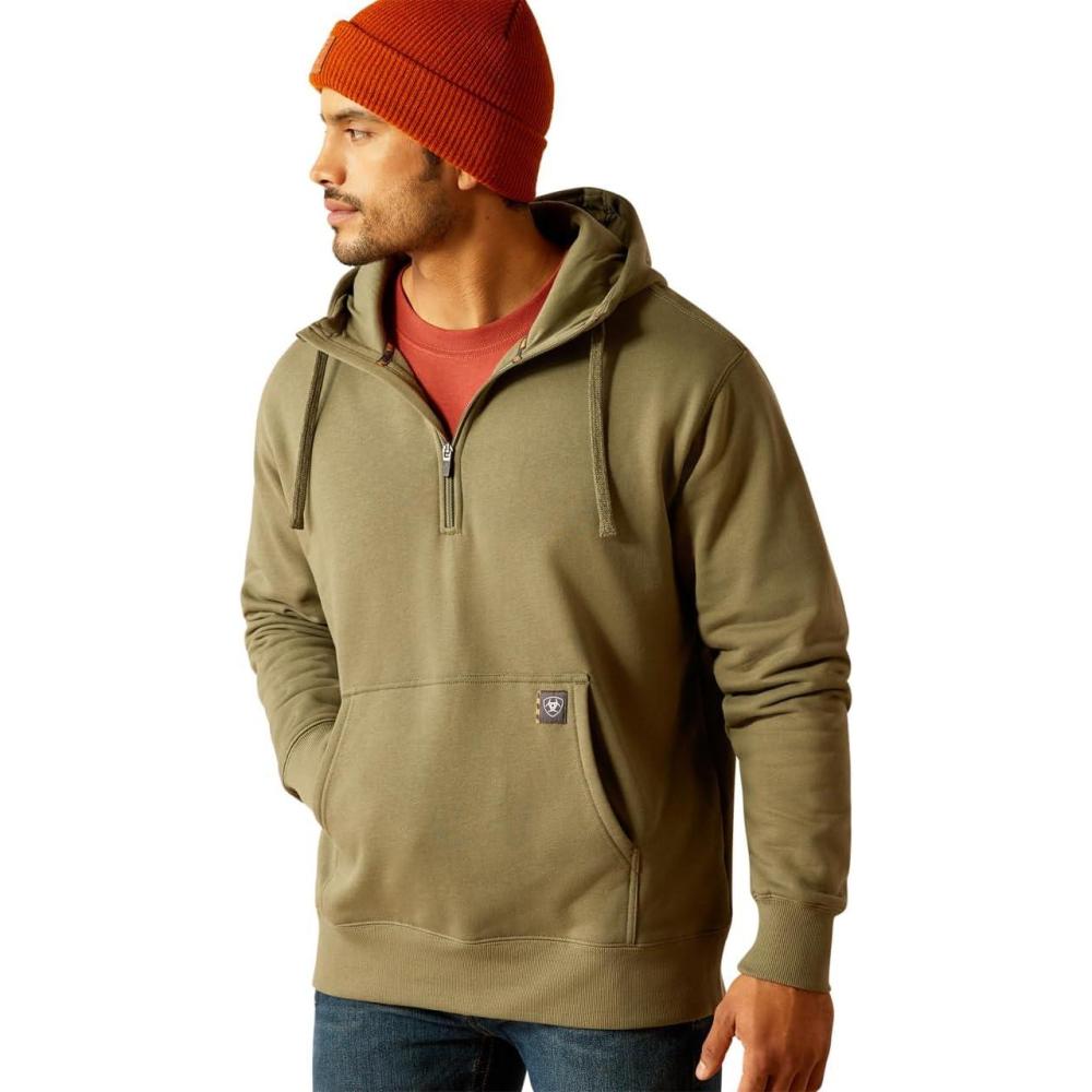 imageARIAT Mens Rebar Workman 14 Zip HoodieDeep Lichen