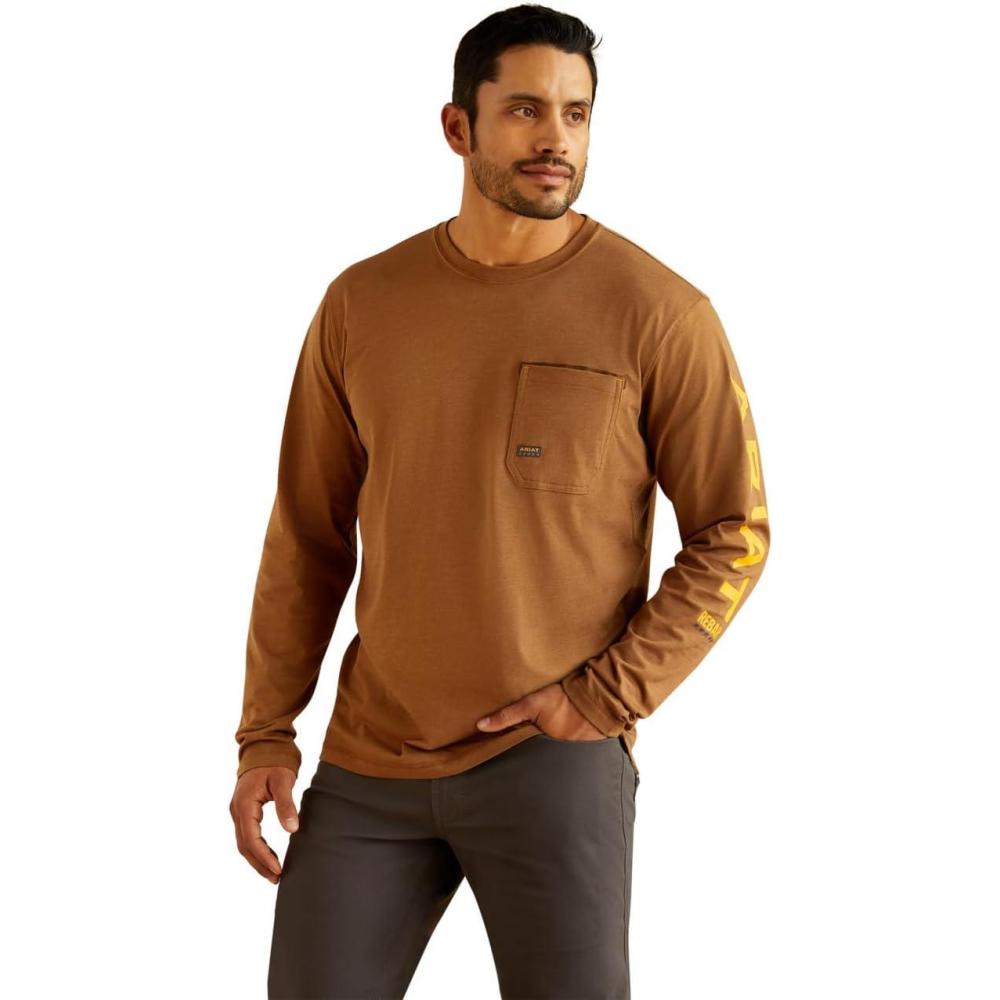 imageARIAT Mens Rebar Workman LogoRebar Khaki HeatherRebar Oran