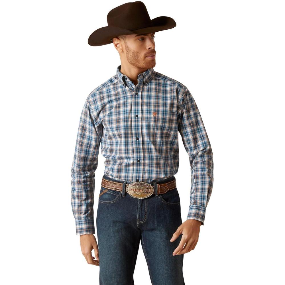 imageARIAT Mens Team Logo Chambrey Classic Fit ShirtWhite