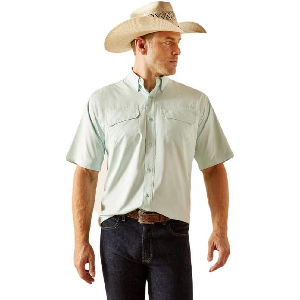 imageARIAT Mens Venttek Outbound Classic Fit ShirtBleached Aqua