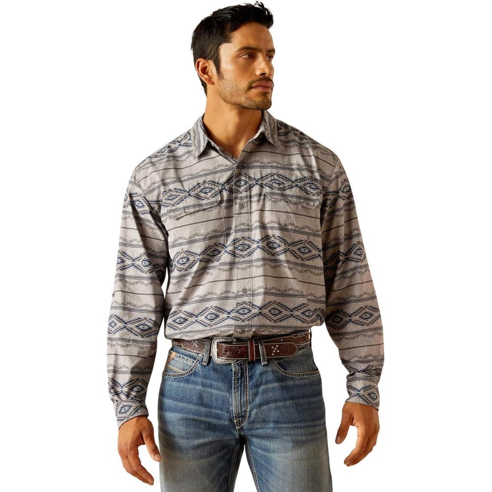 imageARIAT Mens Venttek Outbound Classic Fit ShirtMoon Mist