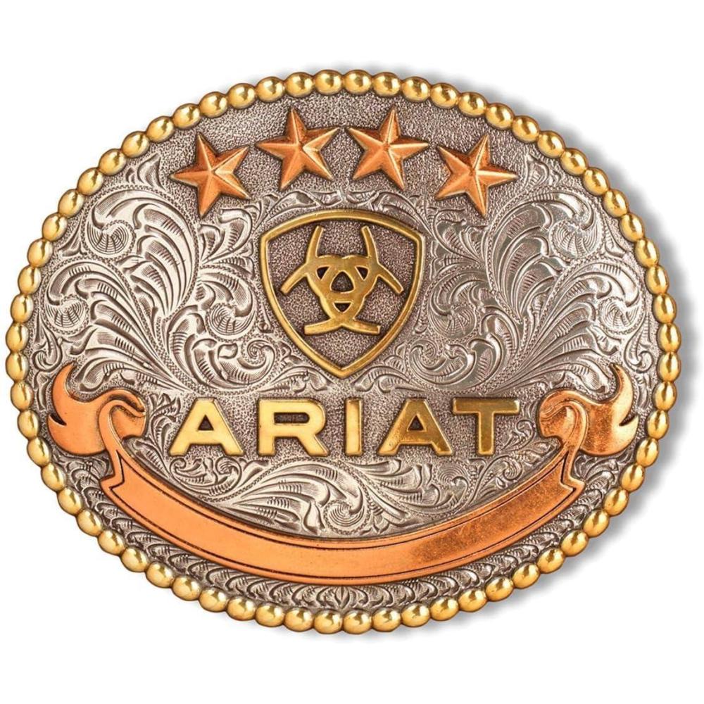 imageARIAT Oval Logo Antique SilverGold  Acc Buckle