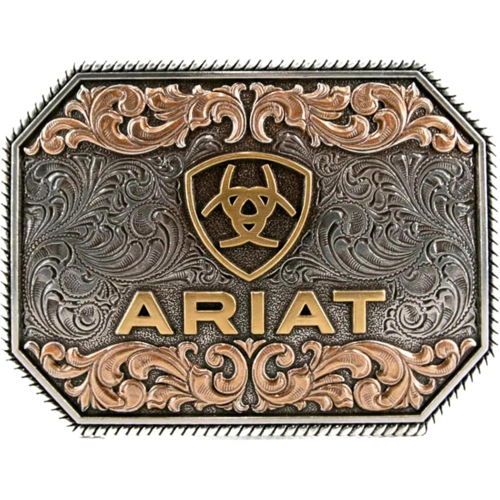 imageARIAT Raised Logo Antique Leaf  Acc Buckle