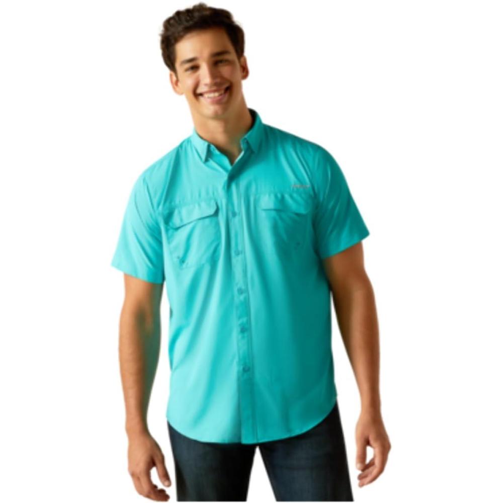 imageARIAT Venttek Outbound Fitted ShirtDrift Turquoise