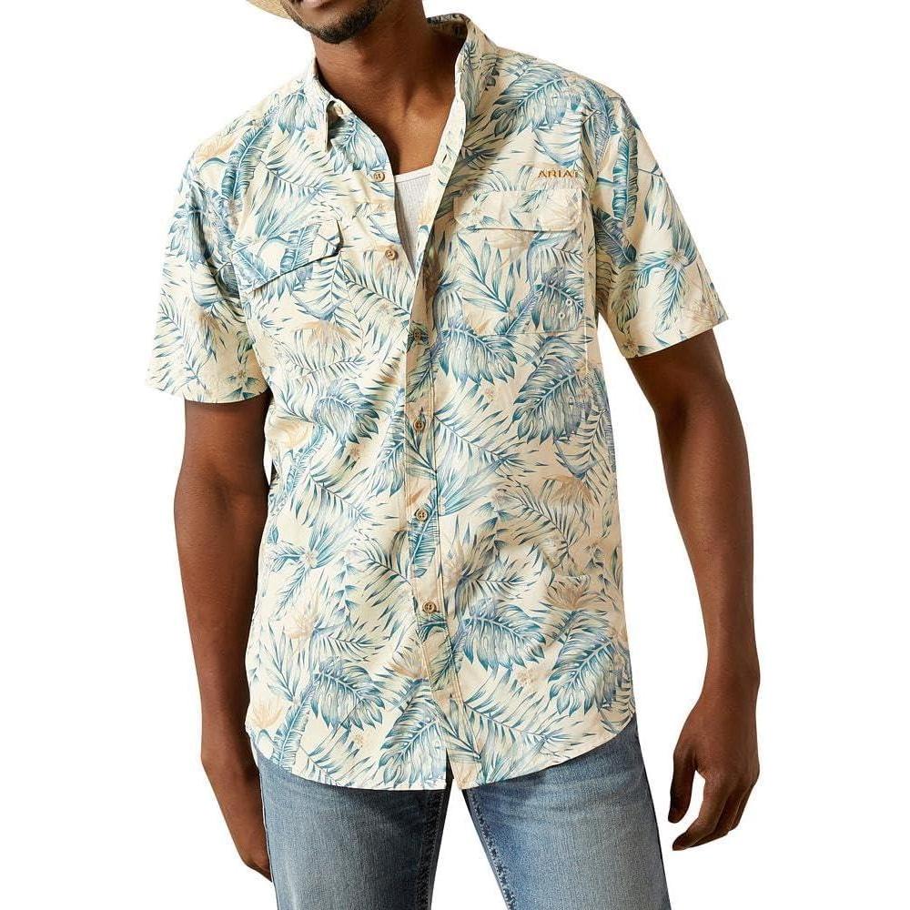 imageARIAT Venttek Outbound Fitted ShirtKhaki Palm Print
